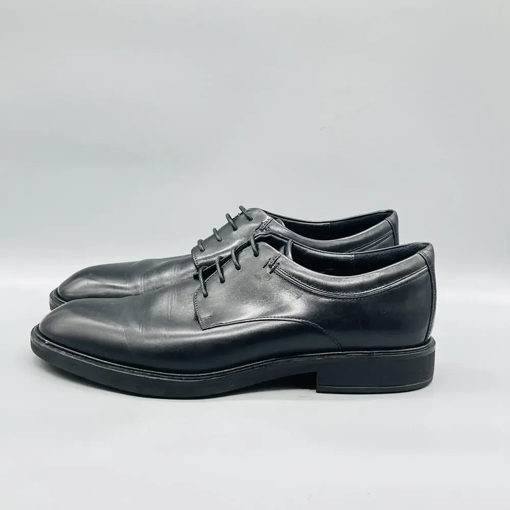 ECCO Shoes Mens 12 Black Leather Lace Up Derby Oxford Dress Comfort Classic